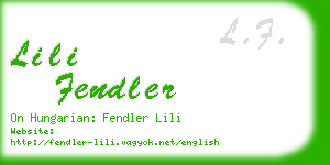 lili fendler business card